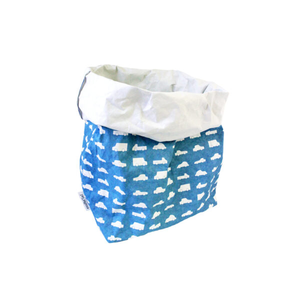 Saccone Azzurro con Macchinine bianche