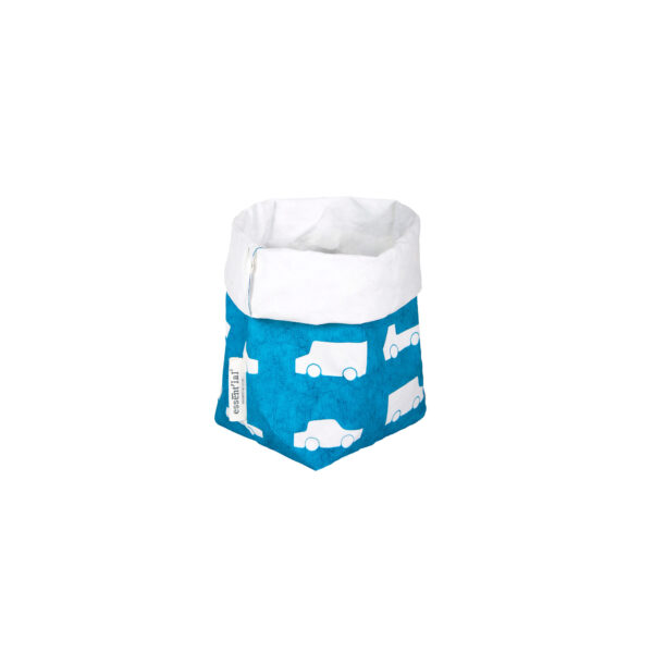 Sacchino B Azzurro con Macchinine bianche