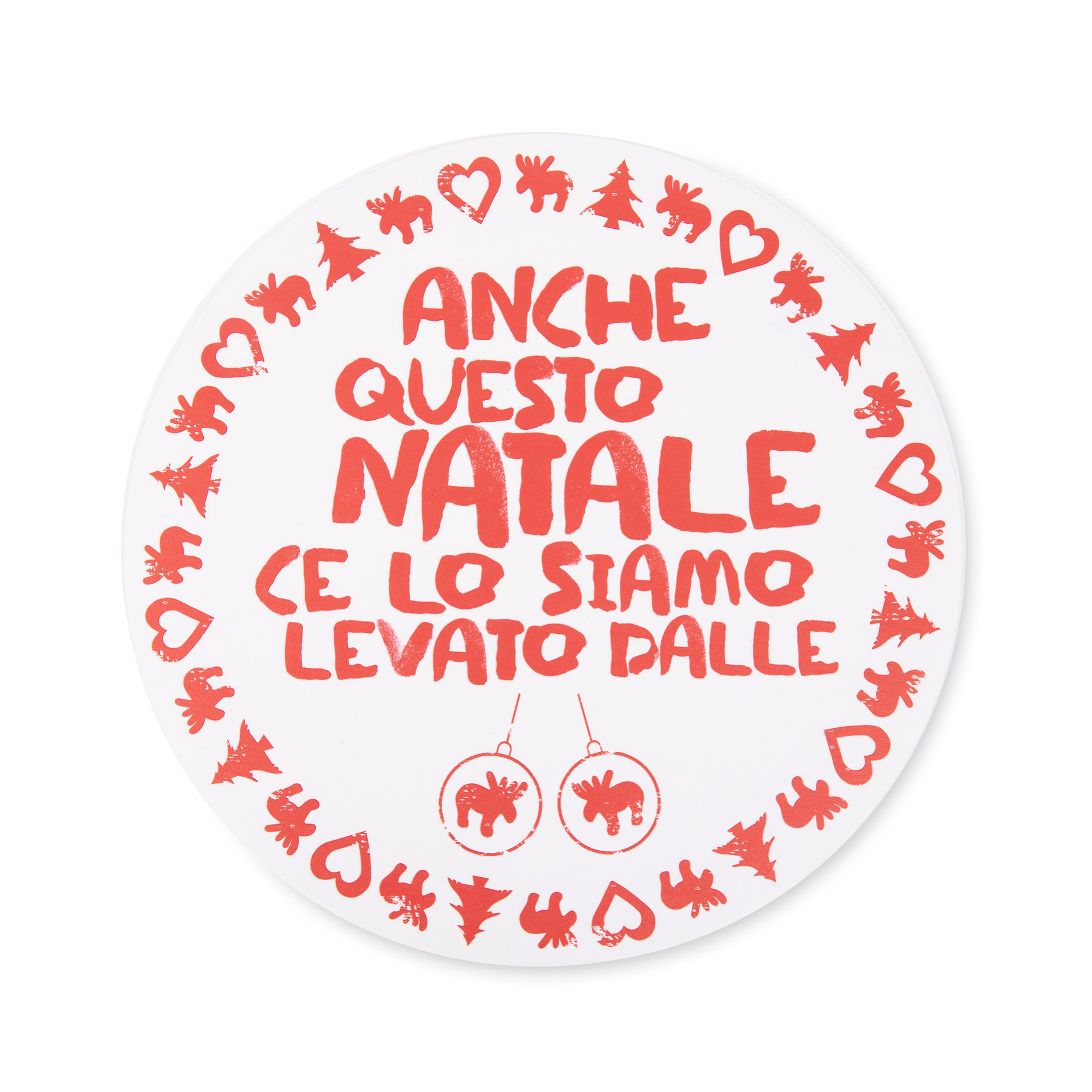 ES004349 TOVAGLIETTA TONDA NATALE PALLE